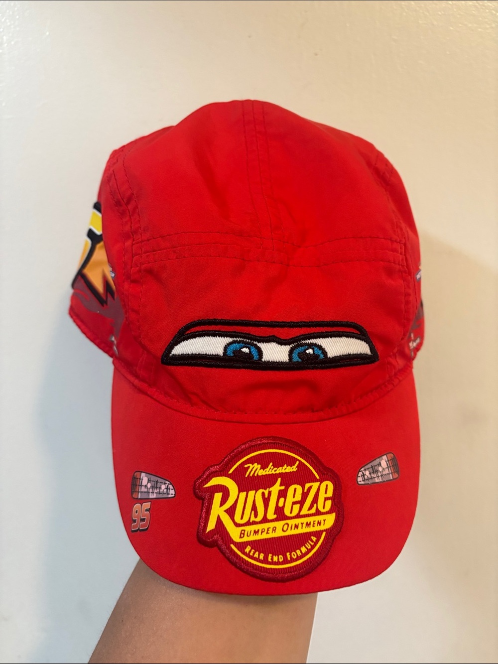 Disney Red Lightning McQueen Cap with Blue Eye Detail